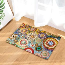 Bath Mats 3D Colourful Mosaic Bohemian Printed Bathroom Mat Hall Foot Front Kitchen Door Washable Non-slip 40x60cm