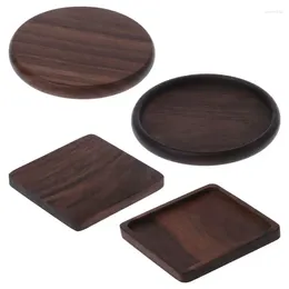 Table Mats Round Square Walnut Wood Drink Heat Insulation Tea Coffee Cup Mat Pad Ho