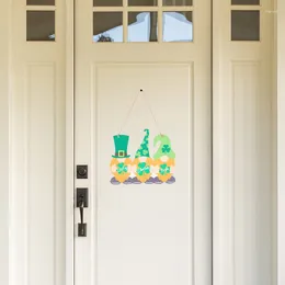 Party Decoration Ireland Festival Hanging Sign Shamrock Wooden Lucky Charm Irish Welcome Gnome Wood Door Holiday Decor