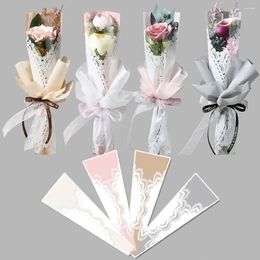 Gift Wrap 20Pcs Vintage Lace Flower Package Bag Exquisite Gentleness Wrapping Floral Decorative Bags Transparent Opp