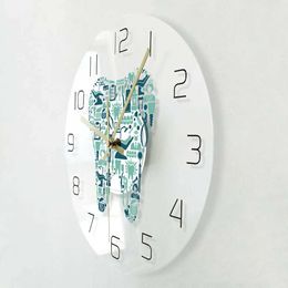 Wall Clocks Dentist Dental Care Symbols Wall Clock Acrylic Hanging Clock Silent Movement Time Clock Teeth Design Dental Department Decor