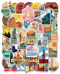 50 Pcs Car Stickers Travel city landscape For Skateboard Laptop Helmet Stickers Pad Bicycle Bike Motorcycle PS4 Notebook Guitar Pv8946386