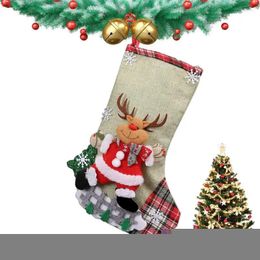 Christmas Decorations Santa Stocking Stockings Gift Bag Fireplace Hangings Snowman Elk Bear