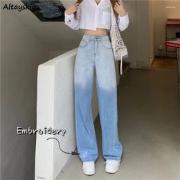 Women's Jeans Panelled Women Autumn Embroidery Design Fashion High Street All-match Students Cool BF Pantalones De Mujer Retro Hipster