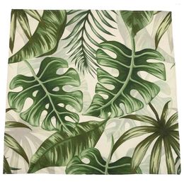 Table Cloth Tropical Plants Pattern Linen Waterproof Tablecloths Decorative Home Decor Tablecloth 90x90Cm