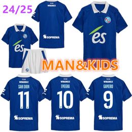 24 25 RC Strasbourg Home Soccer Jerseys Maillot de Foot Bellegarde Ajorque 2024 2025 Mothiba Lienard Diarra Diallo Djiku Delaine Aholou Men Kids Kit Football Shirt