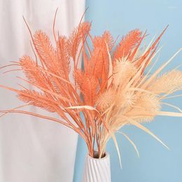 Decorative Flowers 5 Fork Reed Dog Tail Grass Artificial Flower 73cm Wedding Plastic With Hairy Fruit Autumn Home Decoration