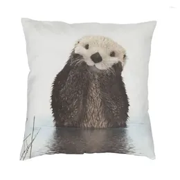 Pillow Kawaii Sea Otter Throw Cover Home Decor Pet Animal Decoration Salon Square Pillowcase Double-sided Printing