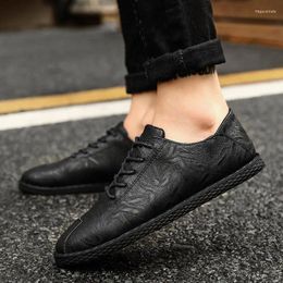 Casual Shoes Soft Leather For Men Retro British Business Oxfords Autumn Man Walking Lace Up Comfortable