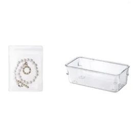 Jewelry Pouches Storage Bag Desktop Drawer Organizer Transparent Bracelet Ring Holder Zipper Closure