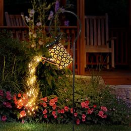 Solar Waterproofing, Powered Fountain for Garden Metal Suspended Solar Lights with String Lights, Outdoor Decoration, Porch, Lawn, Lane, Courtyard Path