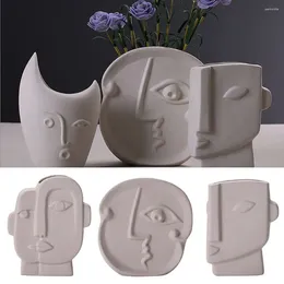Vases Office Ornaments Tabletop Ornament Home Decoration Plant Flower Pot Arrangement Ceramic Vase Human Face
