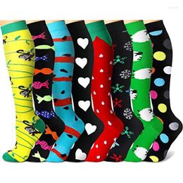 Sports Socks Cycling CHARMKING Compression For Women & Men Circulation 8 Pairs 15-20 MmHg Is Support Athletic Running