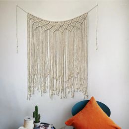 Tapestries Nordic Bohemian Macrame Wall Hanging With Tassel Boho Tapestry Hand-Woven Home Decor Livingroom Bedroom Room House Decoration