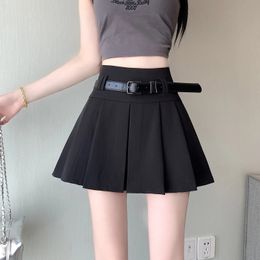 High End Grey Half Length Skirt for Women Summer Wear Fashionable and Stylish Figure High Waisted A-line Pleated Short Skirt 240513