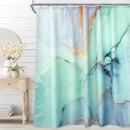 Shower Curtains Lzyoehin Colourful Marble Polyester Curtain Boho Abstract Bathroom With Hooks 72" X