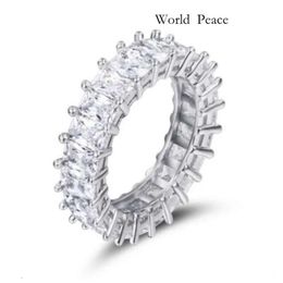 Tiffanyjewelry Vecalon 8 Styles Lustre Promise Wedding Band Ring Sterling Sier Diamond Engagement Rings For Women Men Jewellery 531