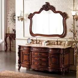 Decorative Plates Red Oak European Bathroom Cabinet Wash Basin