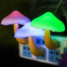 Party Decoration 5 Colors Mushroom LED Night Light Lamp Child Baby Warm Illumination Lighting Sensor Wall Socket Room Bedroom Decor