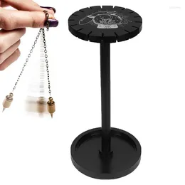 Decorative Plates 1Pc Black Crystal Pendulum Display Stand Wooden Holder Stones NecklaceWitch Pendant Organiser Rack Table Decorations