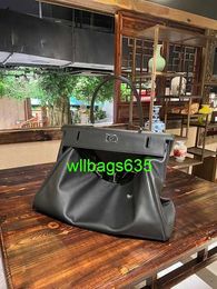 Leather Shoulder Bags Large Travel Ky Bag Xiao c Recommends 50cm Cowhide Handbag Travel Bag Fitness Bag Male and Female have logo HBM00S