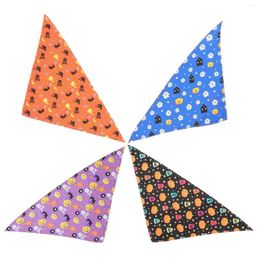 Dog Apparel 4pcs Lightweight Pet Bandana Halloween Party Scarf Hallowen Neck Towel Costume