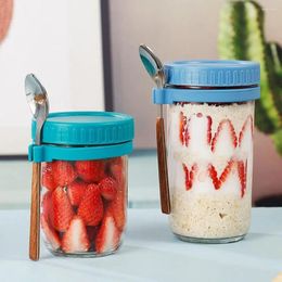 Storage Bottles Home Portable Organization Kitchen Graduated Jar Milk Breakfast Glass Light Food Cup Jars