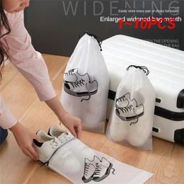 Storage Boxes 1-10PCS Shoe Bag Water Proof Household Daily Port Convenient Foldable Frosted Dust-proof Tidy Capacity Drawstring