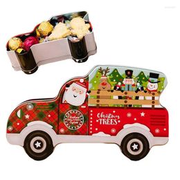 Storage Bottles Christmas Cookie Tins Candy Tinplate Metal Container Truck Shape Tin Party Supplies Box With Lid