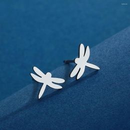 Stud Earrings Kinitial Stainless Steel Dragonfly Earring Cute Simple Jewellery Birthday Party Gifts For Men Women