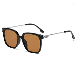 Sunglasses 2024 Men Trendy Fashion Women Vintage Sunglass Brown Lens Glasses Eyewear UV400