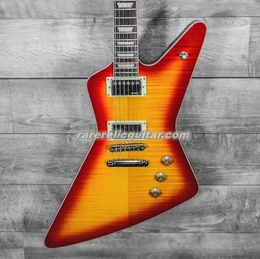 In Stock Hame Cherry Sunburst Flamed maple top EX Electric Guitar Mahogany Body & Neck Grover Tuners Chrome Hardware