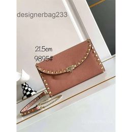 Shoulder Valenteino Flap Purse Event Versatile Leather Stud Layer New 2024 Litchi Vo Rivet Small Cowhide Bags Crossbody Pattern Lady Bag Top Rock Square E7RF