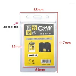 Storage Bags 10pc Waterproof Transparent Card Holder Vertical Name Tag Zipper Plastic ID Badge Holders S Protector