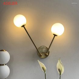 Wall Lamps Modern LED Lamp Living Room Bedroom Double Headed Glass Ball Lighting Fixtures Bathroom Mirror Light Home Decor Stair L