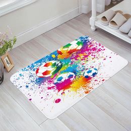 Carpets Colourful Football Paint Art Soccer Kitchen Doormat Bedroom Bath Floor Carpet House Hold Door Mat Area Rugs Home Decor