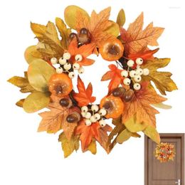 Decorative Flowers Fall Table Decor Faux Leaves Thanksgiving Yellow Leaf And Pumpkin 11.8in For Crafts Parties