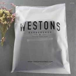 Gift Wrap Resealable Poly Plastic Bag With Logo Printing Custom Clothing T Shirt Zipper Packaging