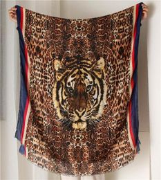 Printing Tiger Head Leopard Print Scarf Ma039am Keep Warm Weather Quality Allmatch Long Fund Shawl Stripe EdgeNew Fashion6443196