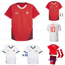 24 25 Switzerland Football Shirt 2024 Euro Cup home away Soccer Jersey 2026 Qualifiers football SWISS National Team ELVEDI AKANJI ZAKARIA SOW RIEDER EMBOLO SHAQIRI