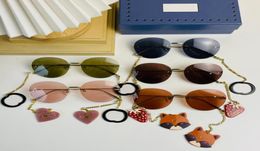 Frameless Sunglasses With Chains G Pendant Women Mens Designer Sunglasses With Box Fashion Glasses Luxury Designers Glasses UV Pro9387202