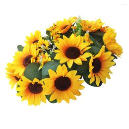 Decorative Flowers Wreath Spring Decor Home Realistic Sunflower Themed Little Daisy Plastic Creative Pendant