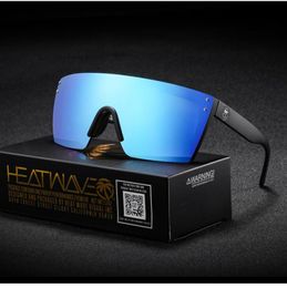 2021 NEW luxury BRAND Mirrored Green lens heat wave Sunglasses men sport goggle uv400 protection with case8578007