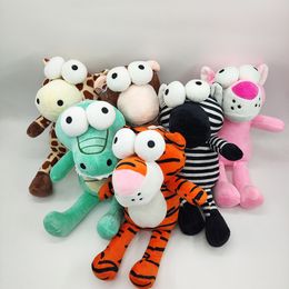 Cute lion plush toy big eye forest animal doll doll machine deer zebra horse elephant crocodile action figure