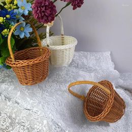 Vases Basket For Flower Girl Rattan Wedding Baskets Candy Gift Organiser DIY Decorative Woven Storage Supplies