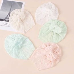 Hair Accessories Baby Hair Accessories Lace Embroidery Hair Bow Babes Beanie Caps Bow Hat Girl Knotted Turban Head Wraps for Kids Girl Headband