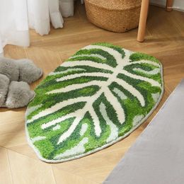 Carpets Nordic Leaves Rug For Living Room Tufted Child Carpet Bedroom Non-slip Bathroom Kitchen Floor Mat Home Bedside Area Rugs
