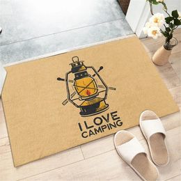 Carpets HX Campers 3D Printed I Love Camping Flannel Indoor Floor Mats Non-slip Bath Mat Area Rug Kitchen Rugs 40X60 Cm