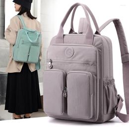 Backpack 2024 Waterproof Women's Leisure Travel Large Capacity Washable Cloth Multi-Pocket School Bag