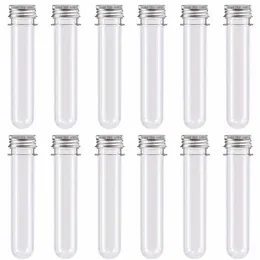 Gift Wrap 30Pcs 40ml Clear Plastic Test Tubes With Screw Lids PET Candy Packaging Container Wedding Birthday Party Baby Shower Decorations